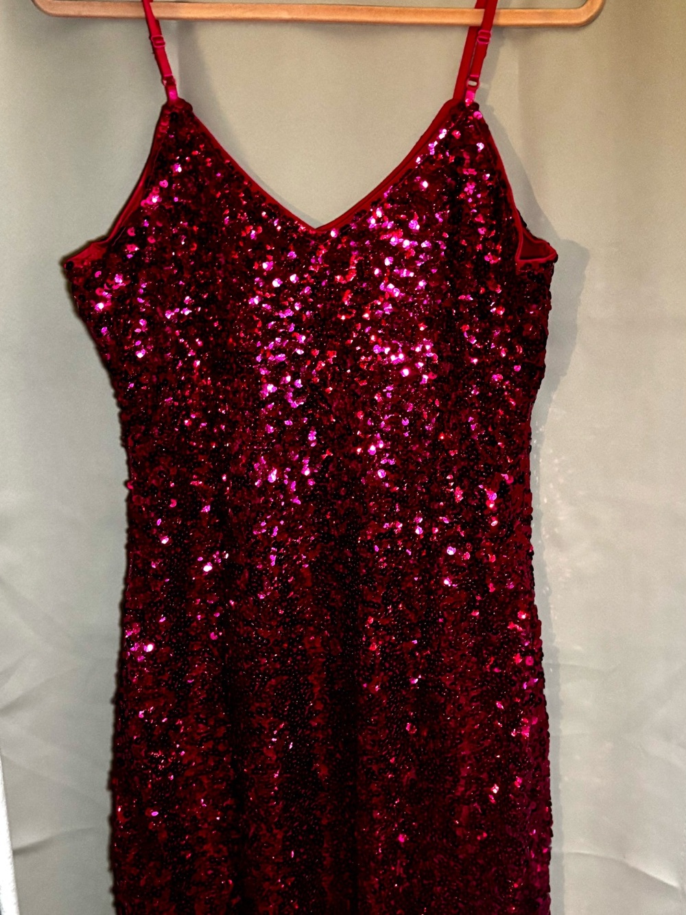 Women’s Sequin Slip Dress - HOT PINK